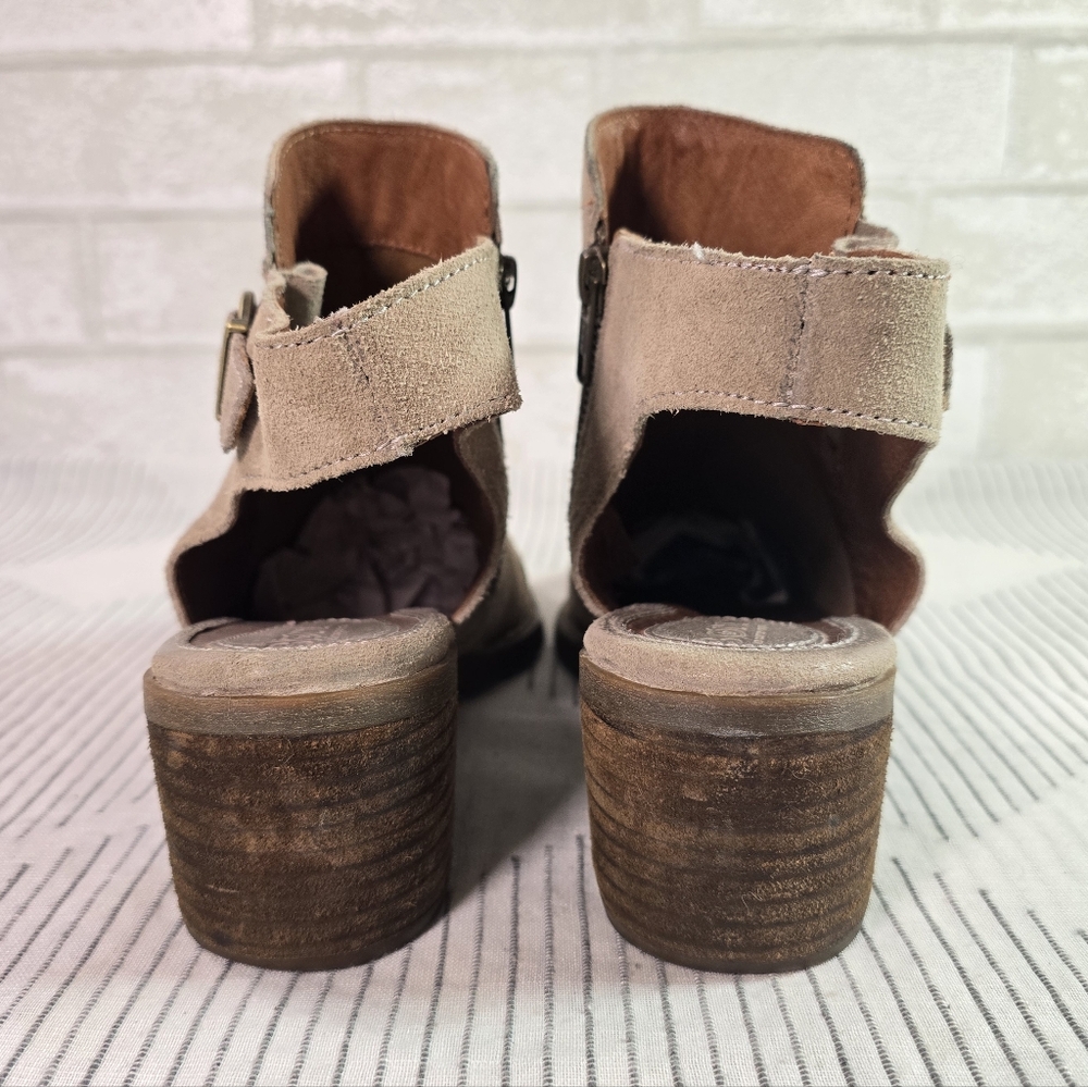 Born Leather Booties Brown/tan Sling Back Ankle Size 8.5 - Picture 6 of 12